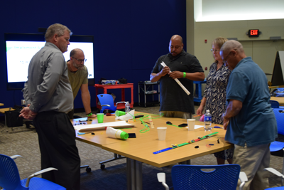 Teacher Innovator Award winners working on a group activity